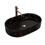 Накладной умывальник Rea Nadia 60 Black Marble Shiny
